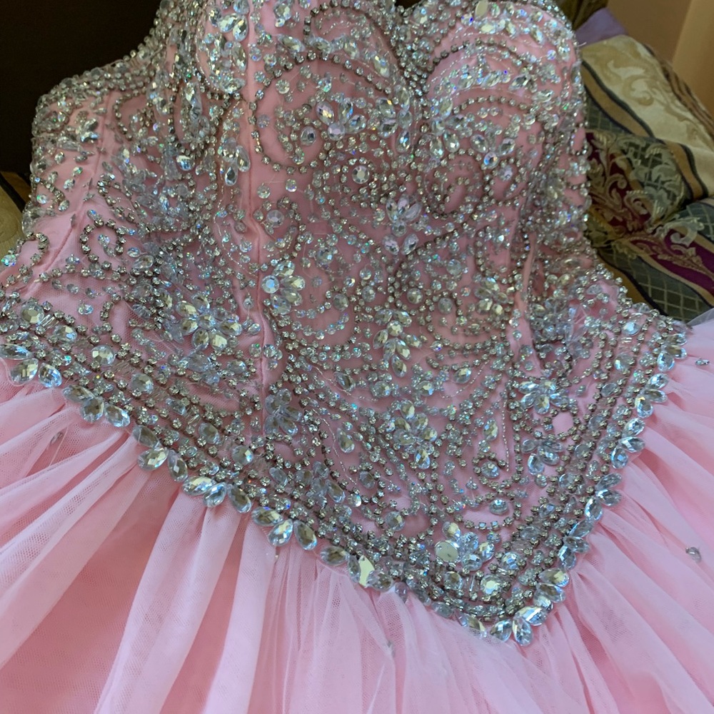 Sweet sixteen size 8/10 with corset back pink